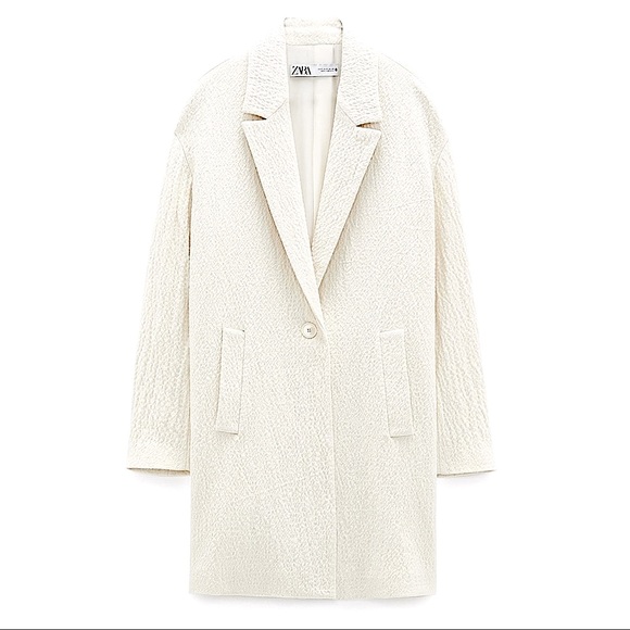 Zara Jackets & Blazers - ZARA Wool Blended Off-white Coat